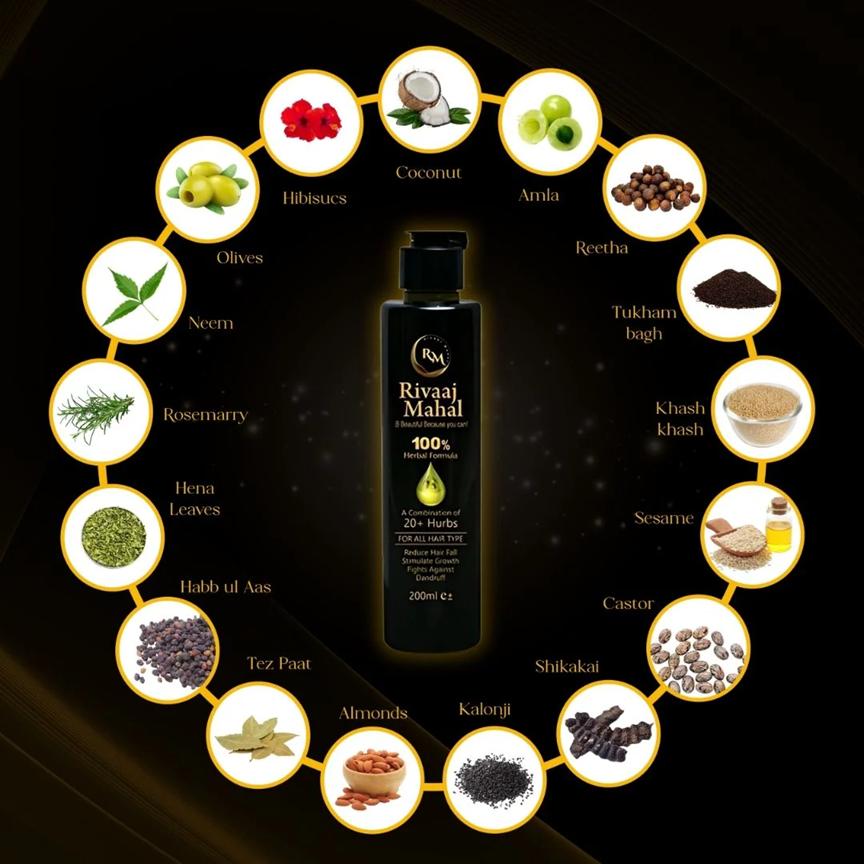 Restore and Nourish Hair Oil - 200ml for Anti-Hair Loss, Anti-Dandruff & Damaged Hair